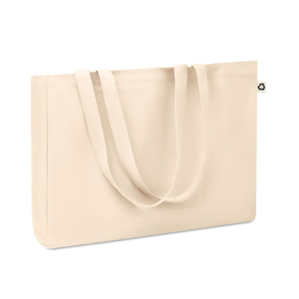 Tote bag in tela con cotone riciclato e soffietto 280 gr