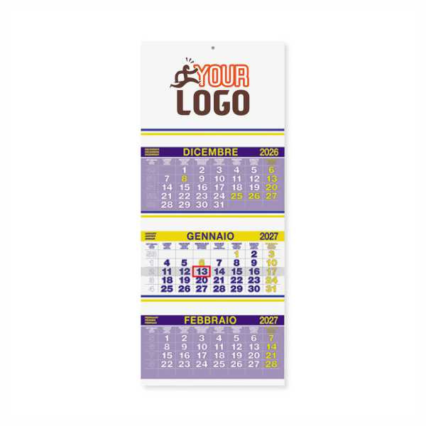Calendario trittico fluo | 33x79cm