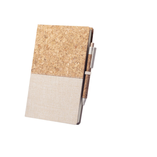 Quaderno A5 in sughero e cotone con penna ecologica