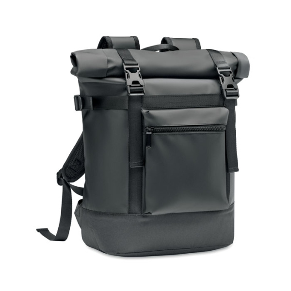 Zaino rolltop in telone con spallacci imbottiti