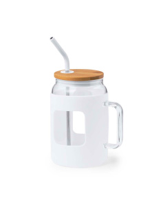 Barattolo in vetro con cannuccia 1,6l
