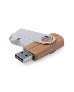 Usb in bamboo clip rotante in metallo | 16gb 