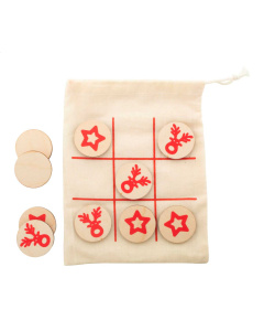 Gioco del tris in sughero con custodia in cotone
