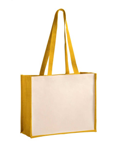 Borsa capiente in juta e cotone riciclato