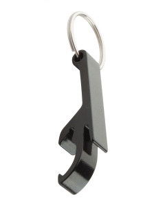 Apribottiglie in alluminio con anello portachiavi