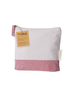Pochette bicolore in cotone riciclato con zip