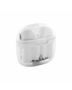 Auricolari bluetooth con custodia trasparente in plastica ABS riciclata