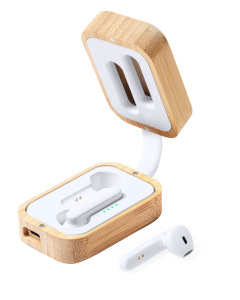 Auricolari wireless con custodia in bambù