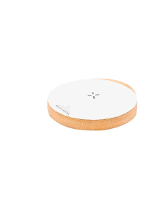 Base di ricarica wireless rotonda in cartoni del latte riciclato