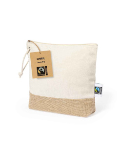 Beauty case fairtrade in cotone e juta