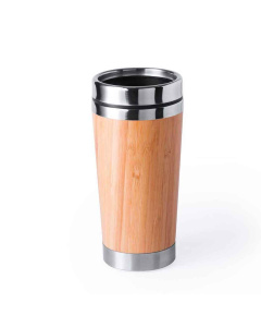 Bicchiere In Acciaio Inox e Bambù