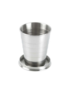Bicchiere tascabile pieghevole in acciaio 70 ml