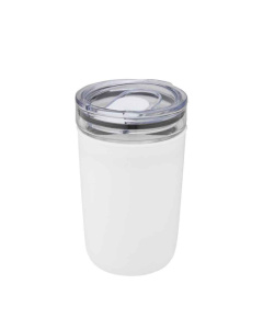 Bicchiere take away 420 ml in vetro con parete esterna in plastica riciclata