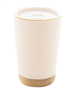 Bicchiere termico 260 ml in PP doppia parete con bambù