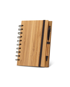 Block notes A5 in bambù con penna personalizzabile