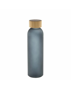 Borraccia 500 ml in vetro semi trasparente e tappo in bambù