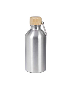Borraccia 500ml con tappo in bambù e moschettone