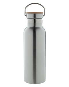 Borraccia termica in acciaio con tappo in bambù | 500 ml