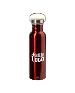 Borraccia colorata in acciaio riciclato tappo in bambù 750 ml