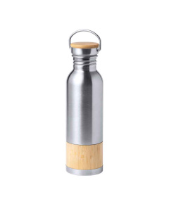 Borraccia in acciaio  con tappo in bambù | 750 ml