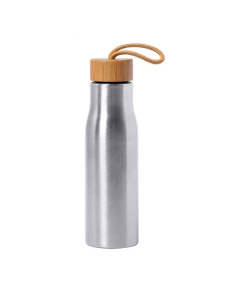 Borraccia in acciaio con tappo in bambù |550 ml 