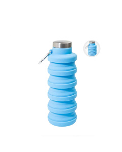 Borraccia pieghevole in silicone 500 ml con tappo inox