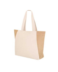 Borsa in cotone e juta con soffietto | 360 gr
