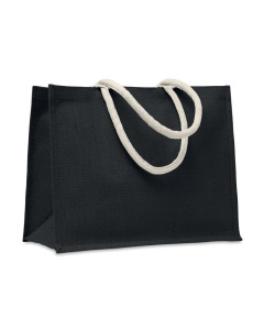 Borsa spesa colorata in juta con manici corti