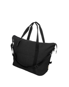 Borsa sportiva da viaggio in tela riciclata con tasca posteriore