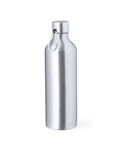 Bottiglia in alluminio riciclato 800ml con tappo a vite e moschettone