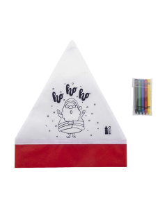 Cappello Babbo Natale da colorare in RPET con 5 pastelli