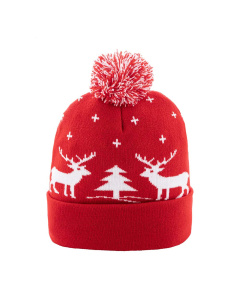Cappello natalizio lavorato a maglia con pompon