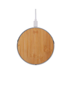 Caricabatterie wireless in alluminio riciclato rotondo con luce verde 15W