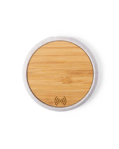 Caricabatterie wireless 10W in bambù e paglia di grano ecologica