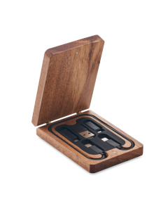 Cavo 3 in 1 con cofanetto in legno Linky