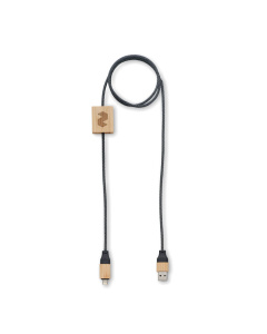 Cavo Usb 60W RPET e bamboo ChargeMe