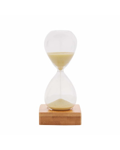 Clessidra in vetro borosilicato con base in bambù