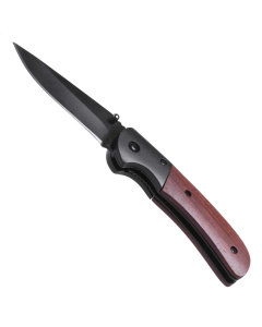 Coltello tascabile con manico in legno e blocco di sicurezza