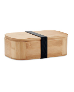 Contenitore per pranzo in bambù con divisorio e fascia elastica