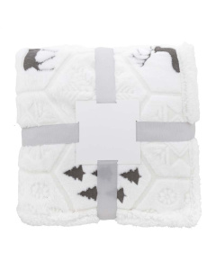 Coperta natalizia in flanella RPET con fodera sherpa