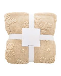 Coperta natalizia in pile RPET con motivo a fiocchi di neve
