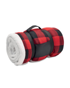 Coperta pile e sherpa RPET con maniglia