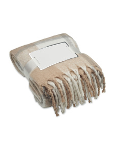 Coperta sostenibile RPET effetto mohair a quadri