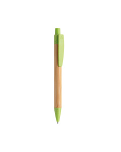 Penna in bamboo con dettaglio clip e punta colorati