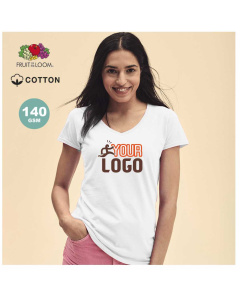T-Shirt Scollo V Donna Fruit of the Loom personalizzabili