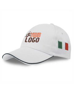 Cappellino 5 pannelli con bandiera italiana ricamata
