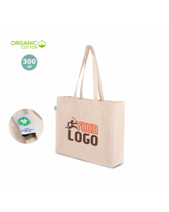 Shopper con soffietto in cotone organico 34 x 42 x 12 cm | 300 g