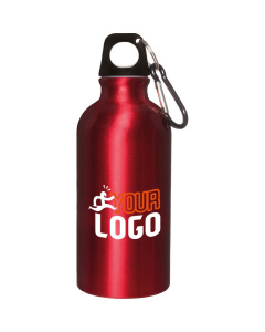 Borraccia in alluminio e plastica con moschettone 400 ml