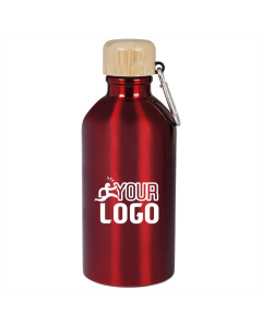 Borraccia 500ml con tappo in bambù e moschettone