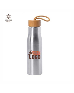 Borraccia in acciaio con tappo in bambù |550 ml 